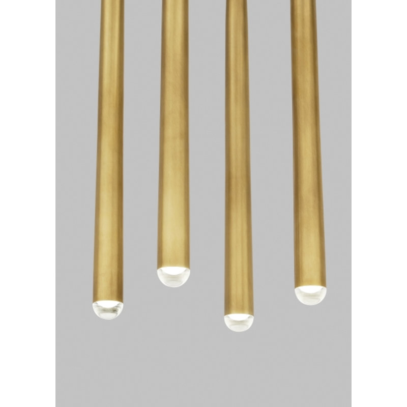 Pylon 4 - Light LED Pendant, Natural Brass