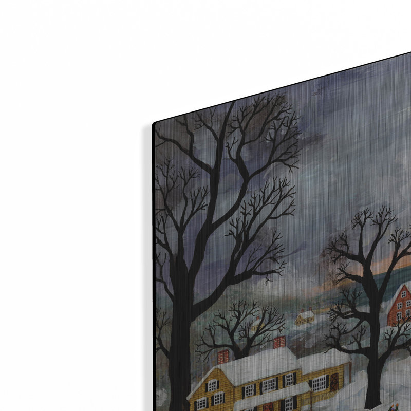  «Winter Sunset On Lake Ontario» par JL Munro, art mural en métal, 24 po x 24 po, H 24 po x l 24 po