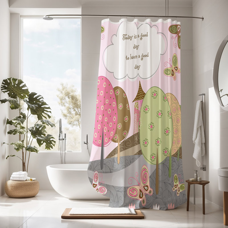 Abstract Shower Curtain, 93" H x 70" W