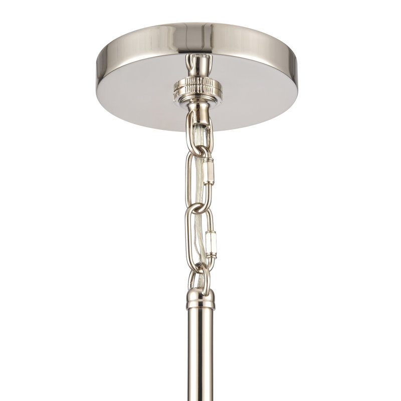 Mini-luminaire suspendu 1 lumière de 5,25 po Abaca - nickel poli, 9 W, H 23,75 po x l 5,25 po x P 5,25 po