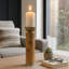 Sleek Candle Holder for Living Room Display - Modern Tabletop Candle Holder in a Natural Finish-87058144
