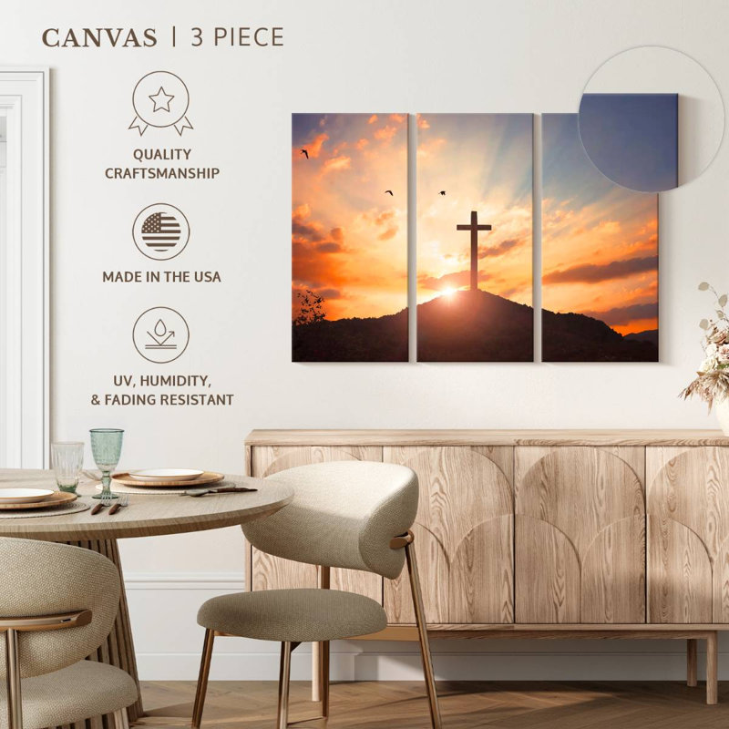 " Sunset Cross " Print, 42" H x 65" W x 1.25" D