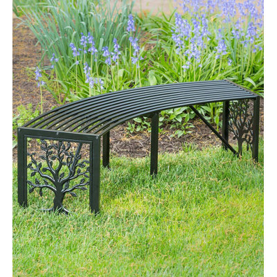 Metal Tree of Life Backless Curved Garden Bench by Evergreen Enterprises, Inc