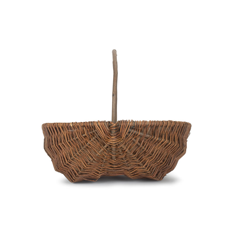 Wicker Willow Unpeeled Lined Garden Trug Basket, 36cm H x 40cm W x 30cm D