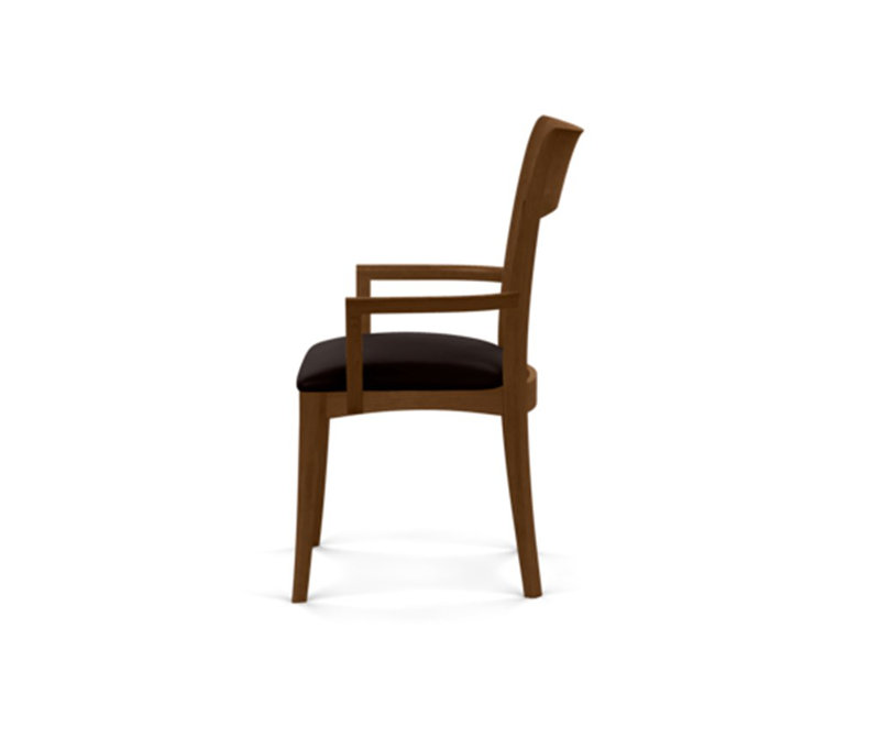 Ingrid Upholstered Armchair, Ebony, Saddle Cherry