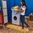Non-Slip Rubberback Oval Laundry Room Runner Rug, Yellow