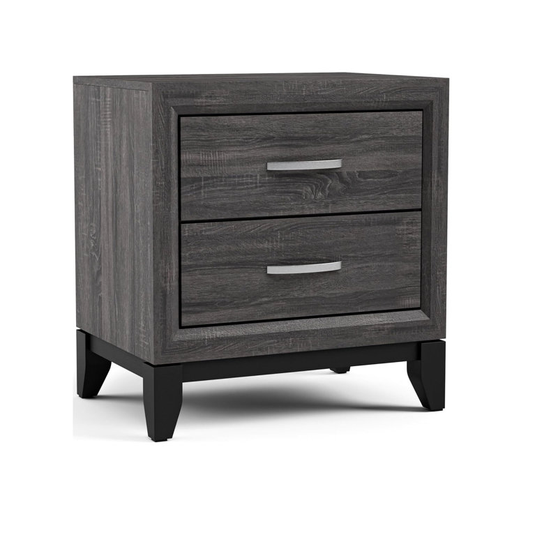 Mobilier de chambre à coucher deux tiroirs deux pièces, Gris