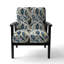 Fauteuil d'appoint vintage bleu et vert Ikat Simplicity - Velours rembourré victorien