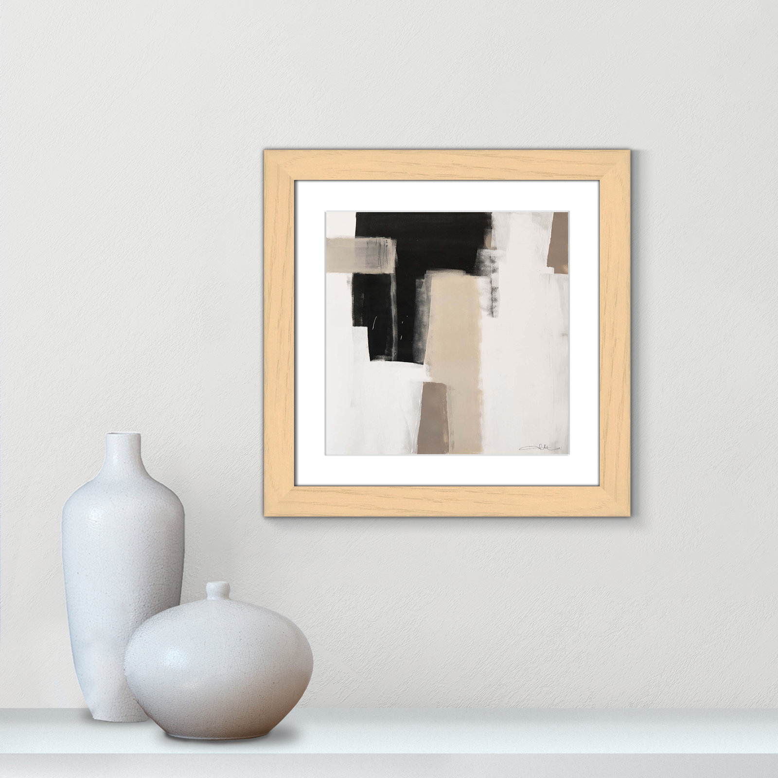 Earth Scapes I Print, 18.5" H x 18.5" W x 1.25" D, Natural Cube Framed