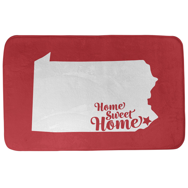 Tapis pour salle de bain philadelphia doux, l 17 po x L 21 po, Rouge