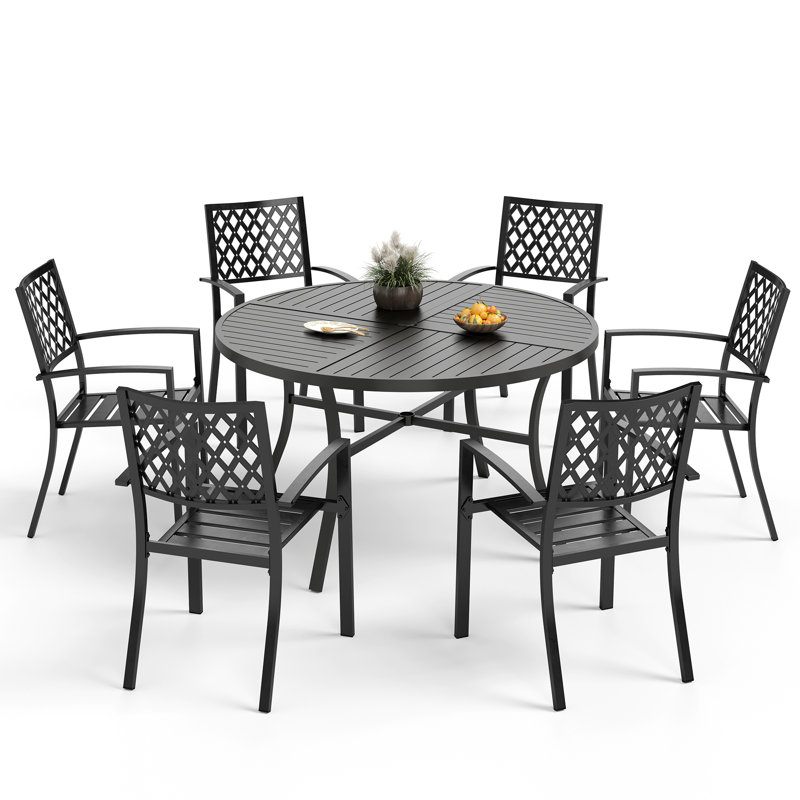 Cadeja Metal Round Patio Dining Set