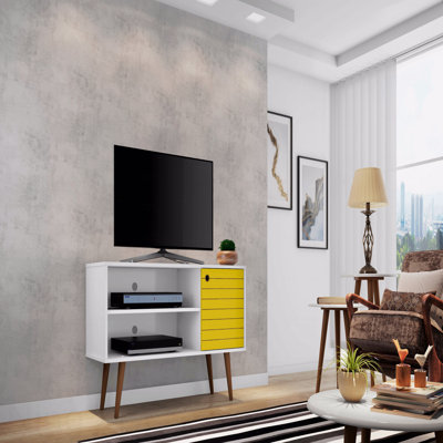 TV Stand In White And Yellow