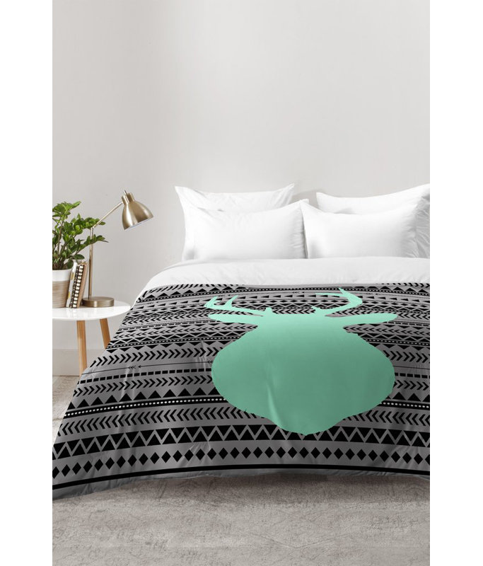 Ensemble d'édredon Allyson Johnson Deer and Aztec, Édredon double / grand + 2 taies décoratives sta