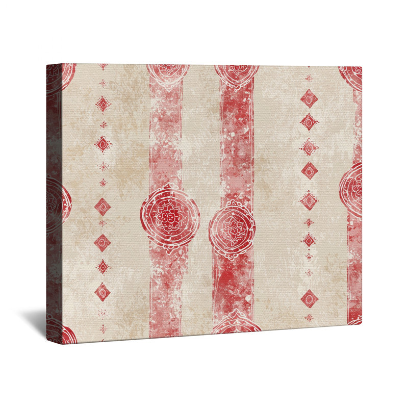 Toile tendue rouge et rouge Mandala, 16 x 20 inches