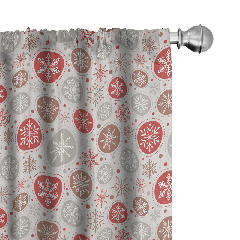 Ornate Snowflakes Semi-Sheer Rod Pocket Sliding Panel, 28" x 84"