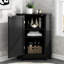 Armoire de coin triangulaire noire, tablette réglable pour un rangement efficace dans la salle de bain, répond à diverses exigences-2077185829