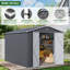 Remise de rangement pour outils en métal l 10 pi x P 12 pi avec lumières DEL et évents, noir-126229398