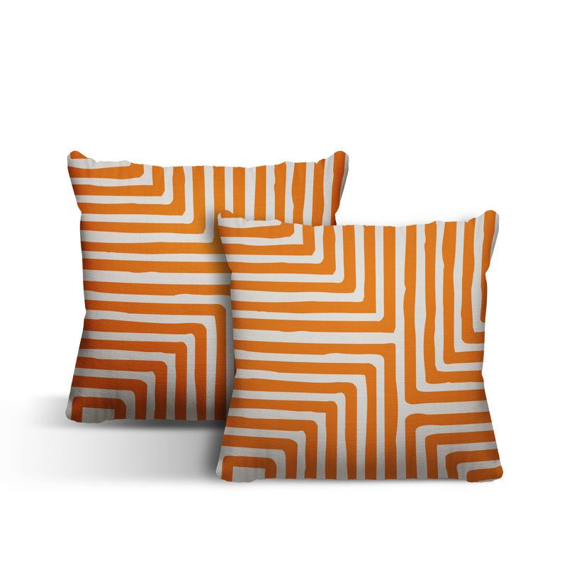  Coussin intérieur / extérieur carré, L 17 po x H 17 po, Orange