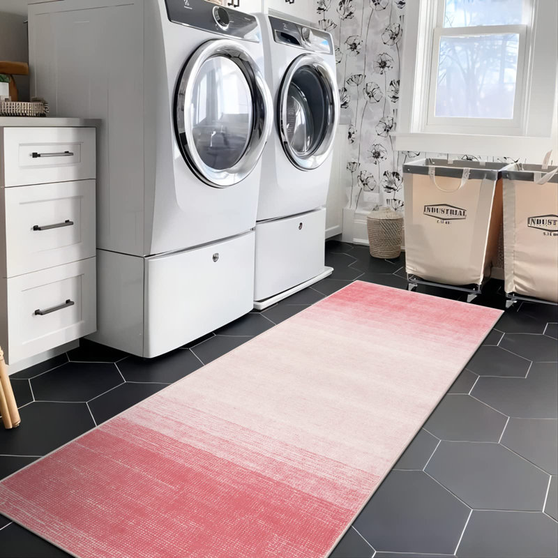 Abstract Ombre Plush Area Rug – Soft Gradient Accent with Non-Slip Backing, Runner 2' x 6'