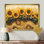 «Dobromila Sunflowers Landscape Above Wood Slide II» - art mural toile de tournesols