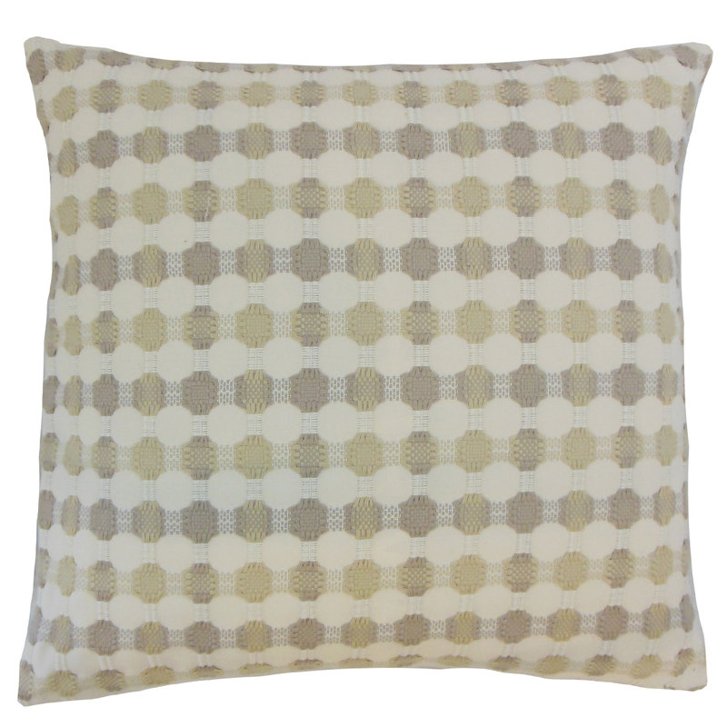 Housse et insert de coussin carré Erela, Champignon, 22 po x 22 po, Polyester / bourre de polyester