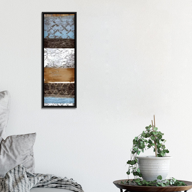 «Set In Stripe I» par Edward Selkirk, impression sur toile tendue, H 36 po x l 12 po x P 1,5 po, Cadre noir