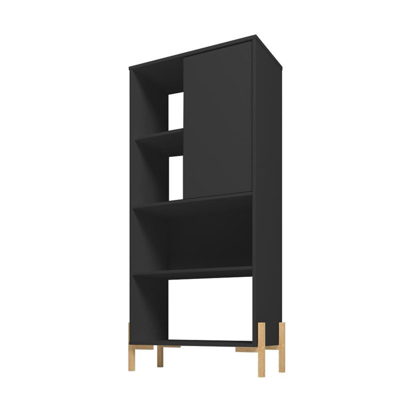 Sandry Geometric Storage Bookcase, Black