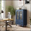 Display Cabinet with Ribbed Glass Doors, 2 Drawers and Adjustable Shelf-2021738387