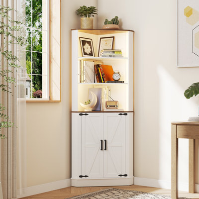 Caleal Lighted Curio Bookcases