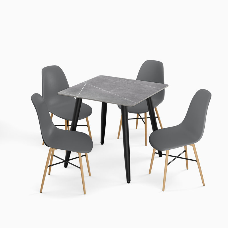 4 - Person Dining Set, Armani Grey, Grey