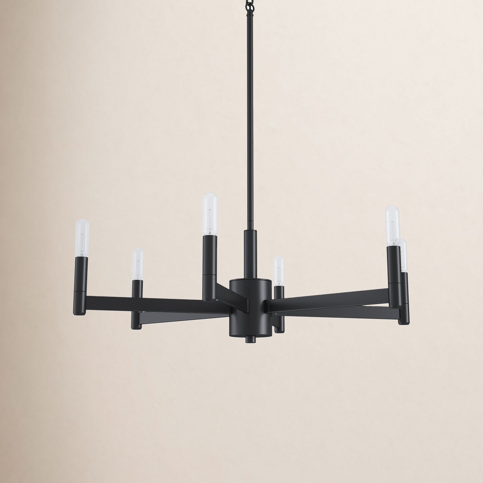 Tuscany Metal Dimmable Chandelier, Black, 9.25'' H X 26'' W X 26'' D