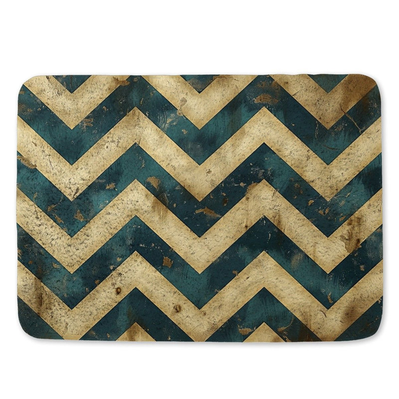 Tapis de bain à motif de chevrons, L 17 po x L 24 po