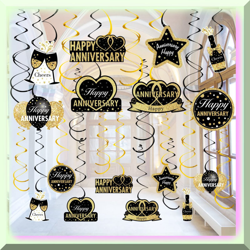 60-Piece Black, Gold & Confetti Balloon Set