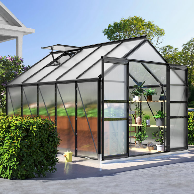 Serre en polycarbonate Balconera, 122.4", Noir satiné