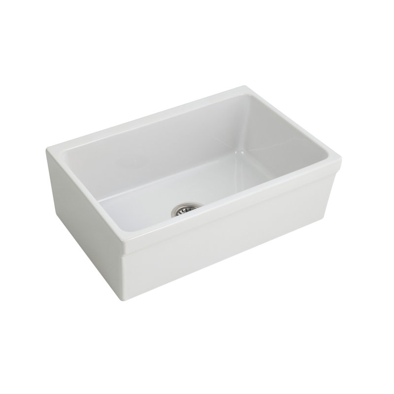 Gannon 30 " L Single Bowl Fireclay Kitchen Sink, White