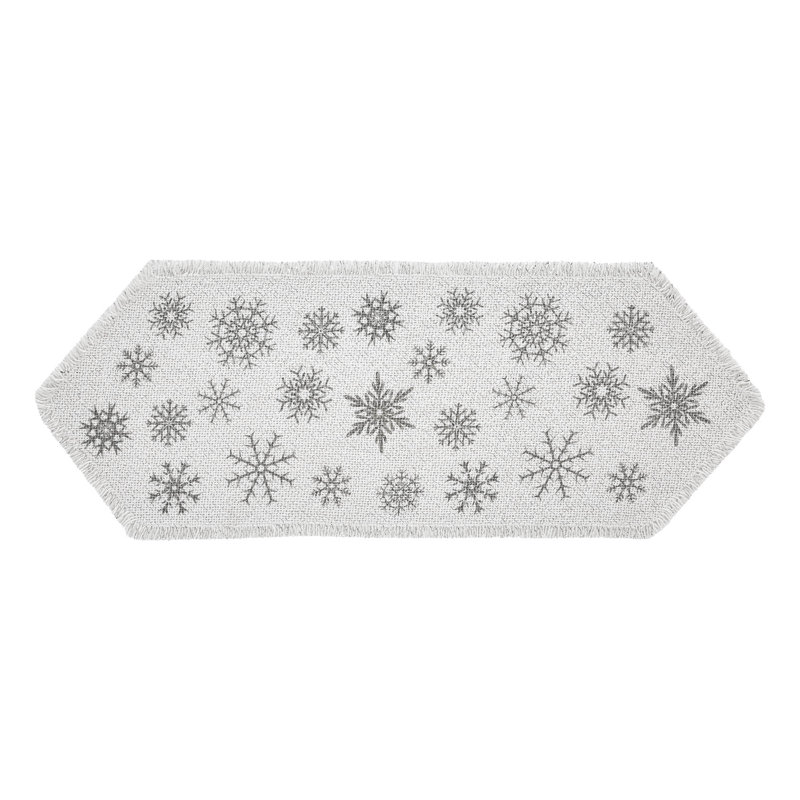 Chemin de table Yuletide, Blanc antique, 36 po x 12 po