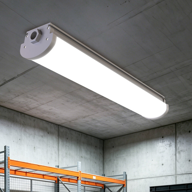 1 luminaire linéaire DEL 60 W à intensité variable 5000 K, antidéflagrant, avec support en U pour milieux humides (lot de 1)