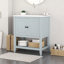 Modern Sleek Bathroom Vanity Elegant Ceramic Sink With Solid Wood Frame Open Style Shelf & Door Shelf Design-115688506-115688507