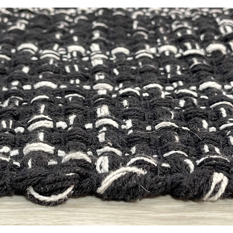 Bath Rug, 60" L x 36" W , Black/White