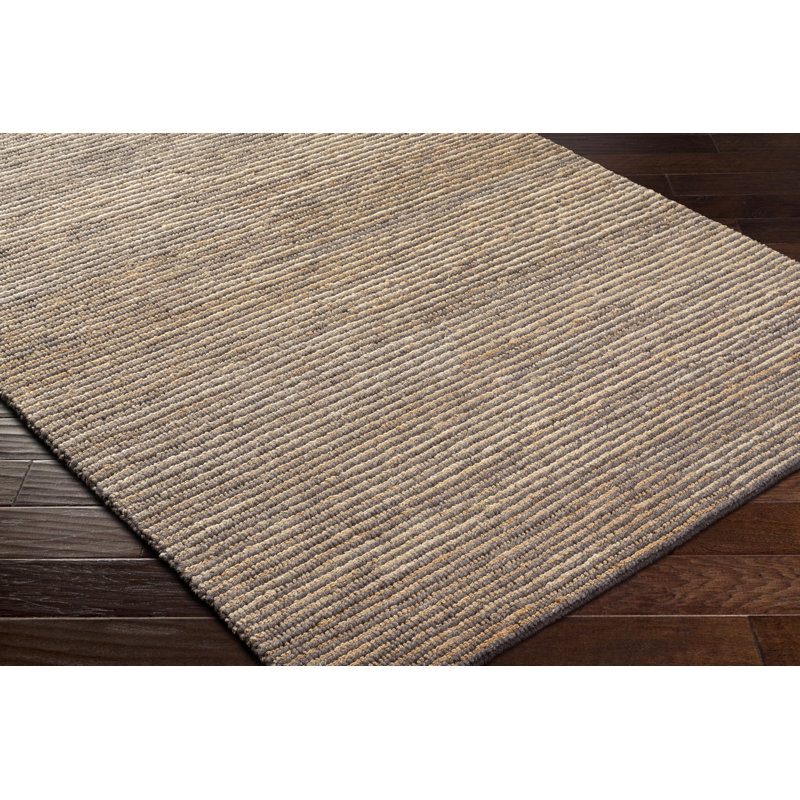 Molly Striped Area Rug in Gray, Rectangle 9' x 12'