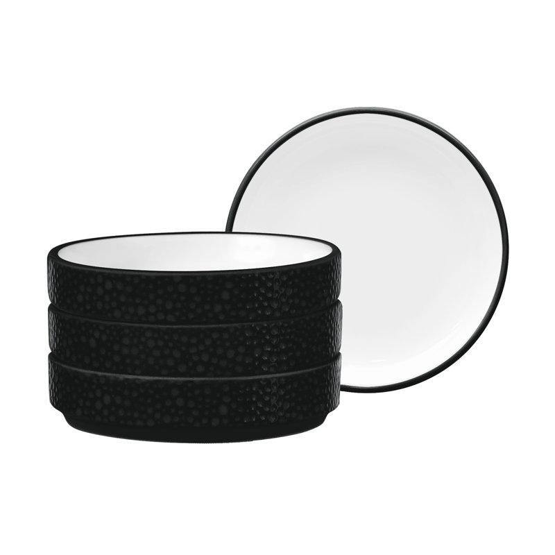 Noritake Colortex Stone Stax Mini Plates, 3-3/4", Black