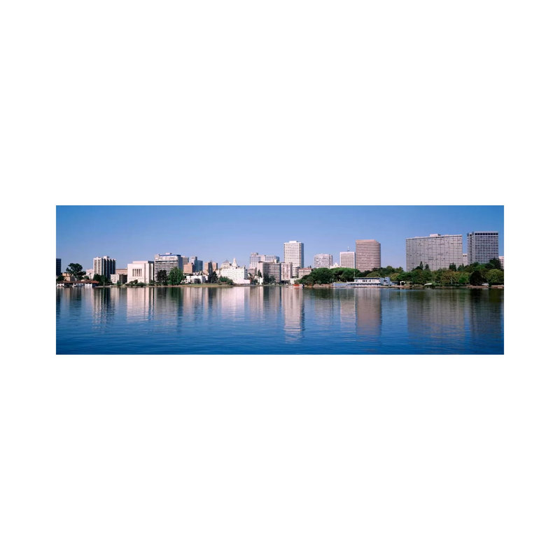 Panoramic View Of The Waterfront And Skyline, Oakland, California, USA - Wrapped Canvas Panoramic Print