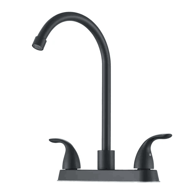 Kitchen Sink Faucet Deck Mounted 3 Hole 2 Handle Kitchen Faucets High-Arc 360 Degree Swivel Spout with Supply Lines