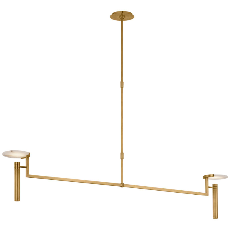 Melange 2 - Light LED Chandelier, Antique-Burnished Brass