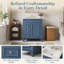 Meuble-lavabo moderne 24 po avec lavabo en céramique, armoire en bois massif avec 2 tiroirs et tablette (noir / blanc / vert / bleu)-1446226033
