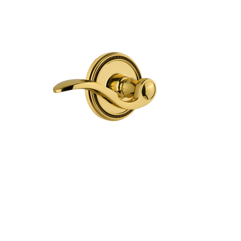 Grandeur Soleil Rosette Privacy with Bellagio Lever, Polished Brass, 2 3/8", Left Handed