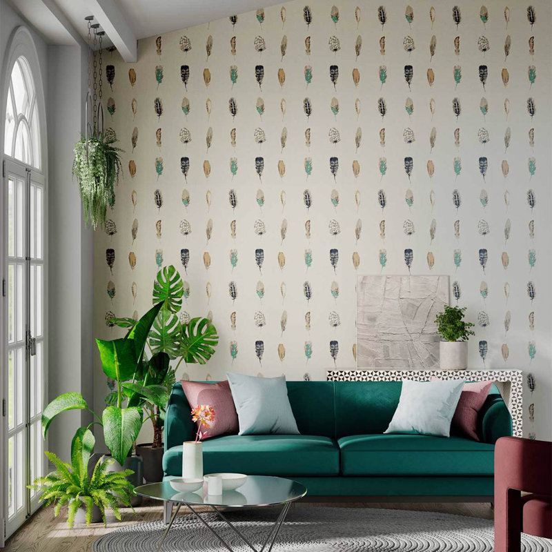 Limosa Wallpaper, Indigo/Mustard/Stone