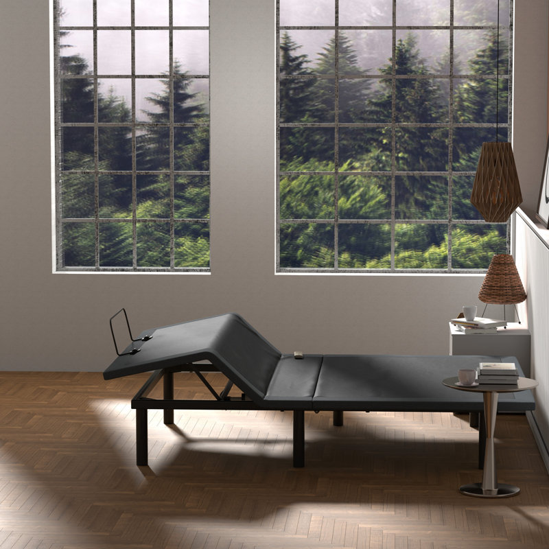 Os4 Black And Grey Twin Xl Bed - Adjustable Head Foot Position, Wireless Control, Easy Base Positions, Extra Strong Frame