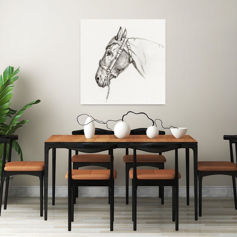 Tête de cheval, art mural rétro rétro, H 32 po x l 32 po