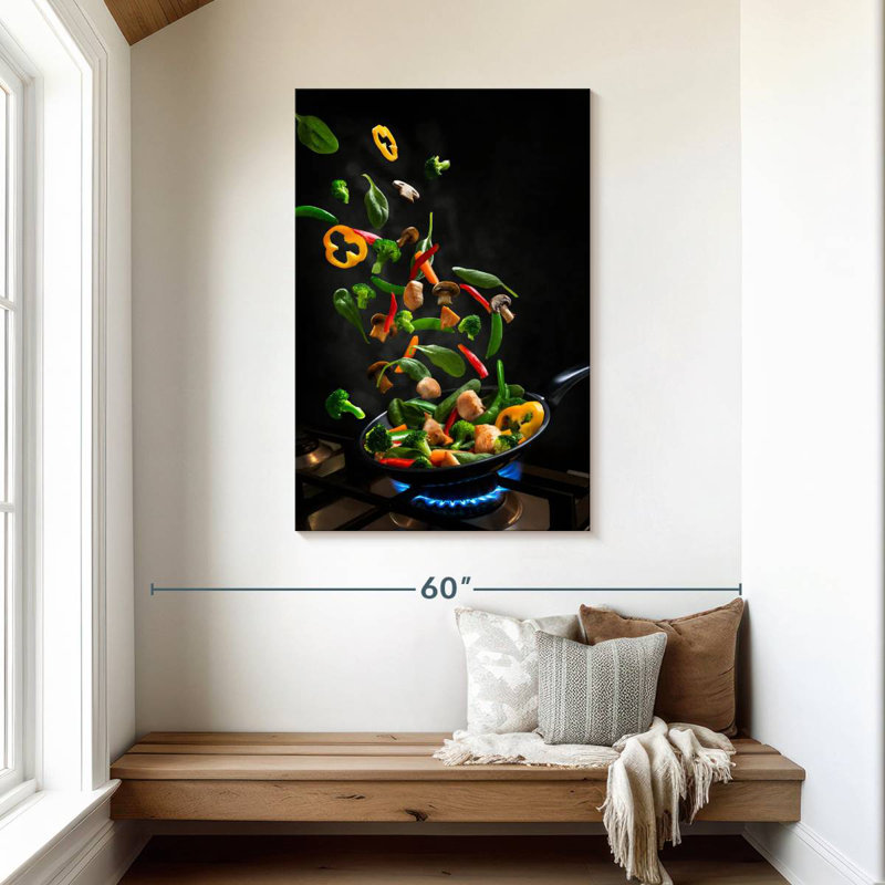 Yarlin Flying Stir-Fried Vegetables, 45" H x 30" W